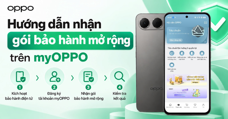 Cách nhận gói bảo hành mở rộng trên myOPPO