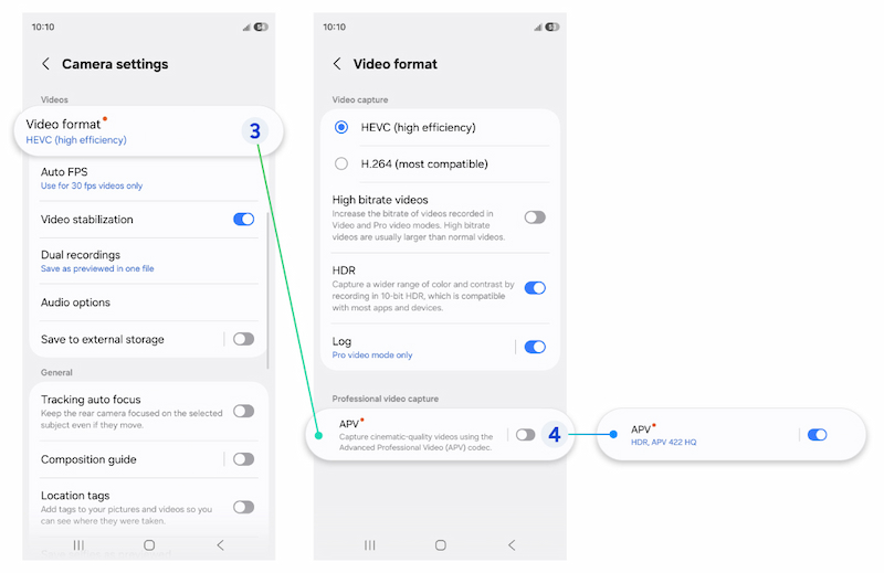 Gạt công tắc kích hoạt APV