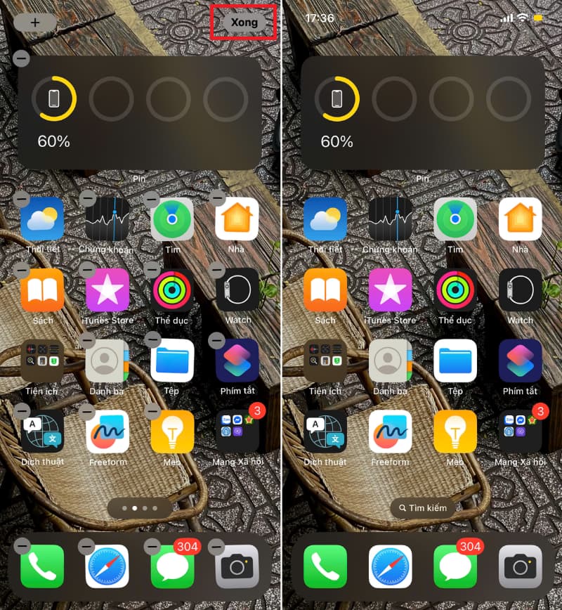 Hiển thị phần trăm pin iPhone 11 qua tiện ích