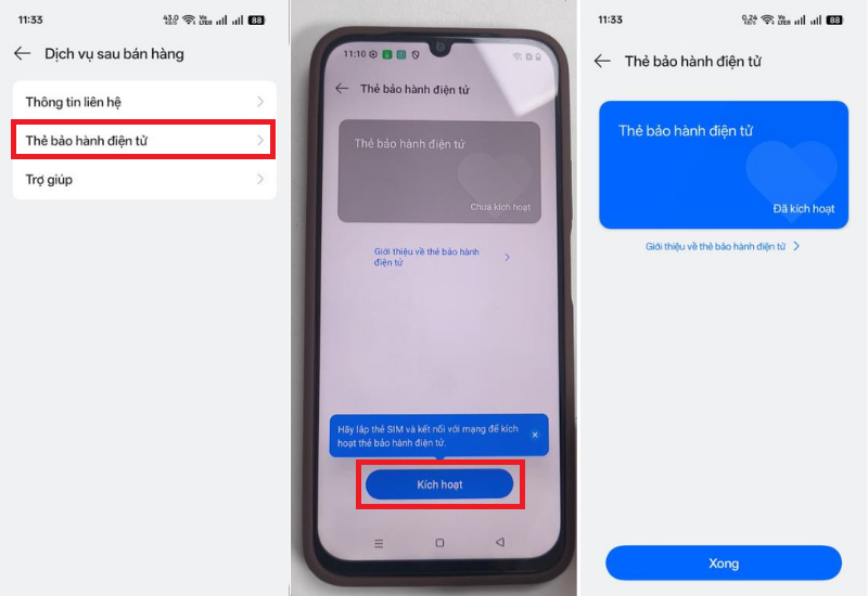 Kích hoạt bảo hành điện tử