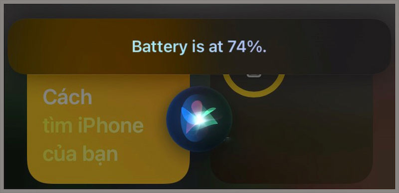 Kiểm tra phần trăm pin qua Siri