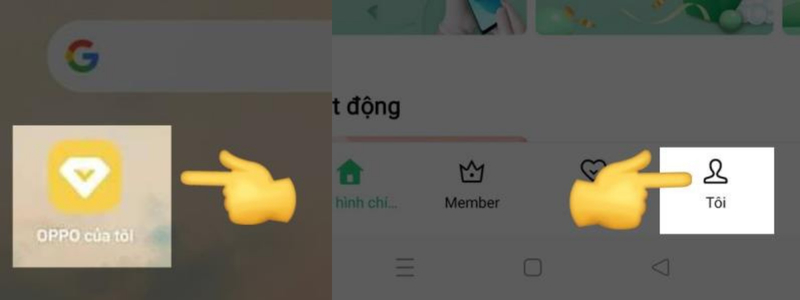 Mở ứng dụng myOPPO