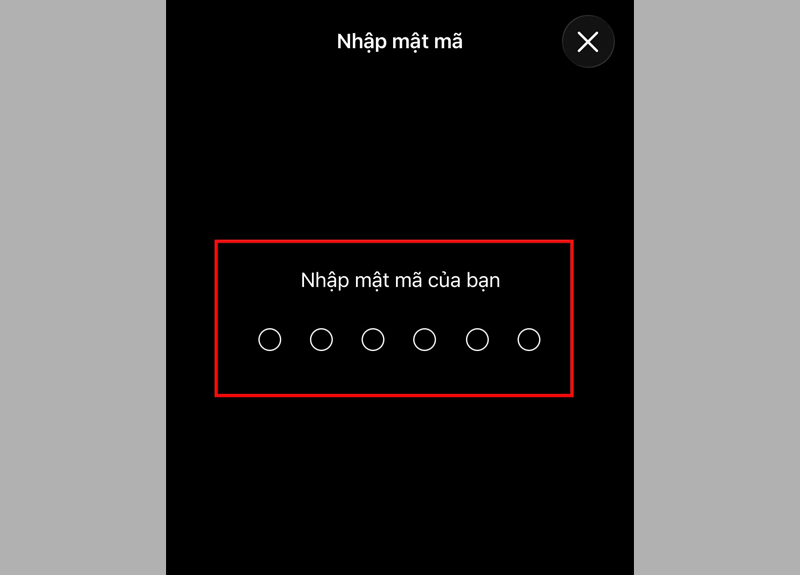 Nhập mật mã iPhone (nếu được yêu cầu) và xác nhận