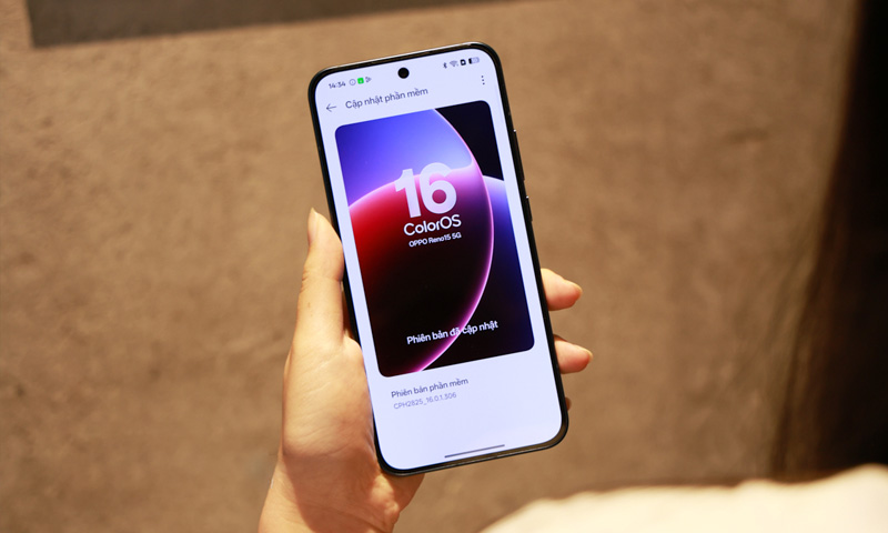 OPPO Reno15 5G được cài sẵn giao diện ColorOS 16 dựa trên Android 16