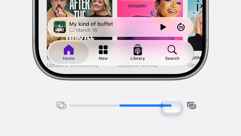 Giao diện Liquid Glass trên iOS 27