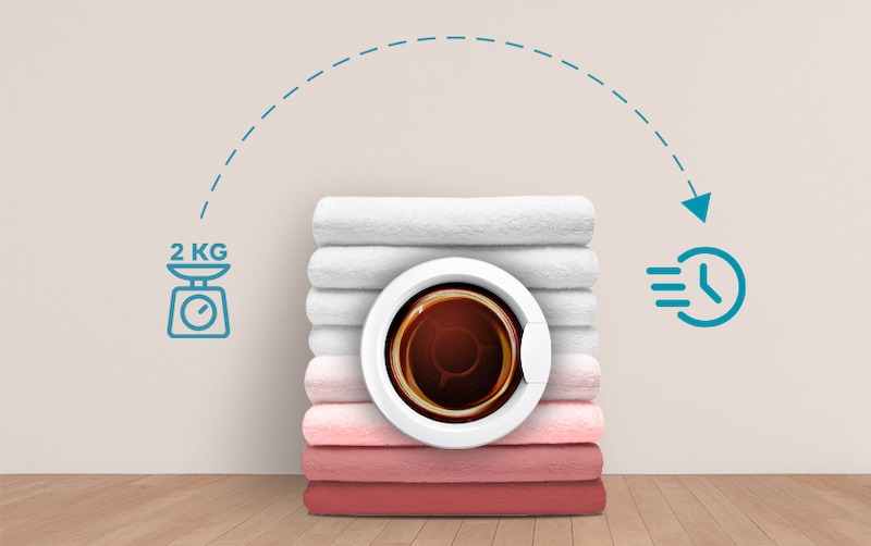 Chế độ sấy nhanh trên máy sấy quần áo Casper