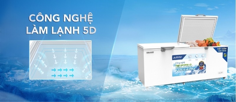 Công nghệ làm lạnh 5D trên tủ đông Hòa Phát