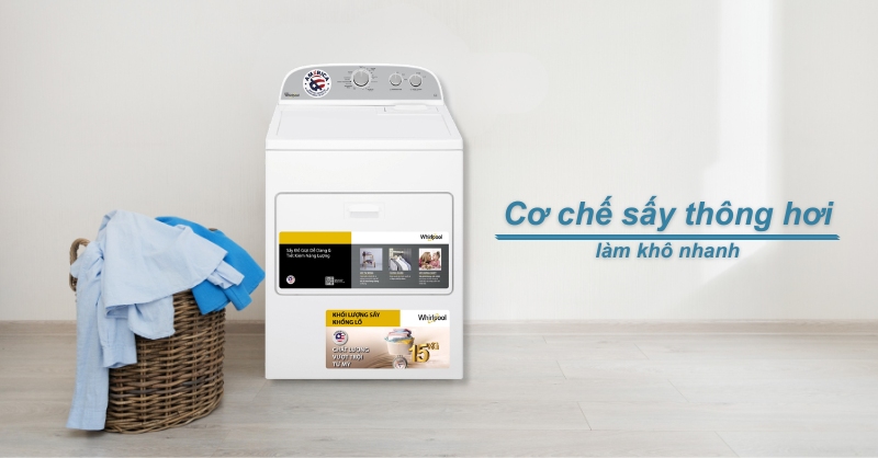 Công nghệ sấy thông hơi giúp máy sấy làm khô quần áo nhanh chóng