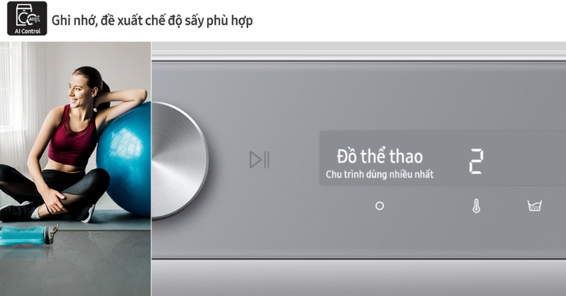 Máy sấy quần áo Samsung bảng điều khiển thông minh AI Control