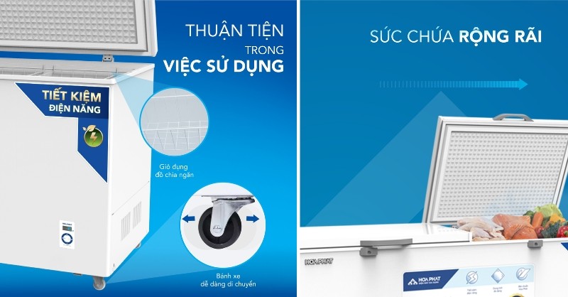 Tiện ích nổi bật trên tủ đông Hòa Phát