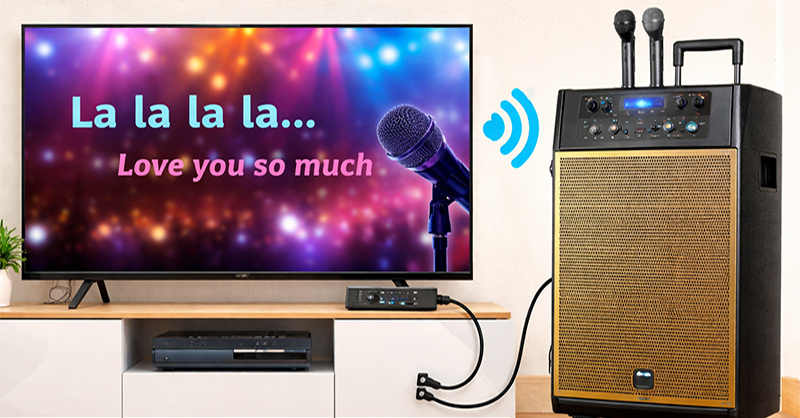 Hướng dẫn cách kết nối loa kéo với tivi để hát karaoke