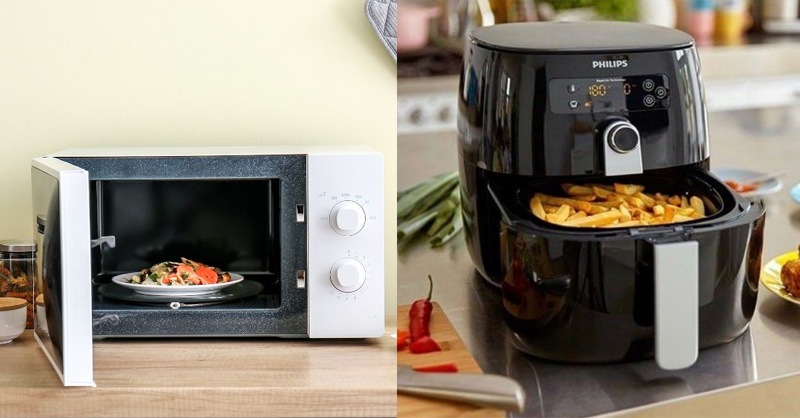Nên mua lò vi sóng hay nồi chiên không dầu cho gia đình