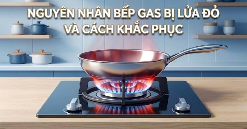 Nguyên nhân bếp gas bị lửa đỏ và cách khắc phục hiệu quả