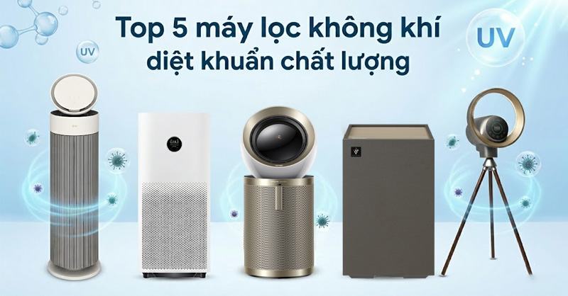 Top 5 máy lọc không khí diệt khuẩn chất lượng, đáng cân nhắc