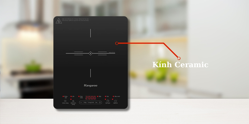 Bếp điện từ đơn Kangaroo KGIC20S2 2000W có mặt kính Ceramic cứng cáp