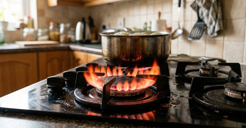 Hiện tượng lửa đỏ bếp gas