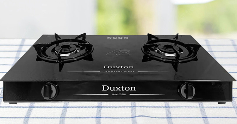 Bếp gas đôi Duxton DG-668 sở hữu thiết kế hiện đại với 2 vùng nấu