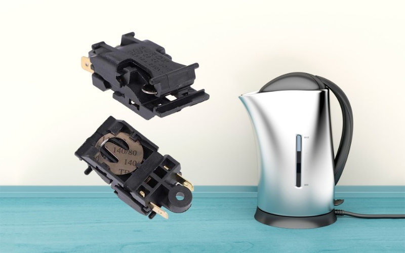 Công tắc ấm siêu tốc gồm phần đế và phần lẫy