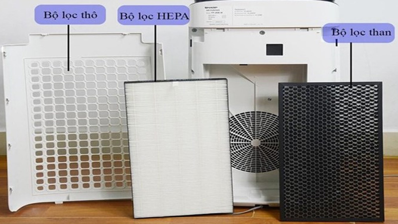 Lắp các màng lọc đúng vị trí ban đầu và khởi động lại máy