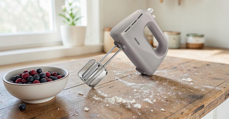 Máy đánh trứng cầm tay Philips HR3705 sở hữu thiết kế nhỏ gọn