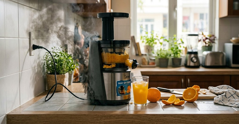 Máy ép trái cây có mùi khét do nhiều nguyên nhân khác nhau 