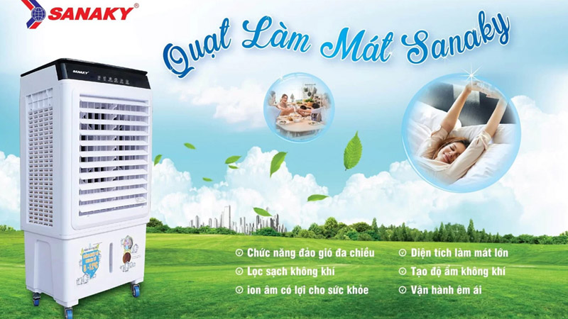 Máy làm mát không khí Sanaky VH5500AR có gam màu sang trọng 
