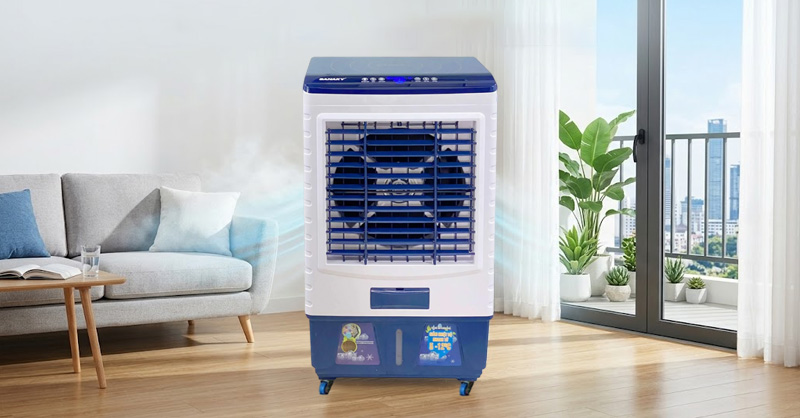 Sanaky VH8800AR sở hữu tông màu trắng xanh hiện đại 