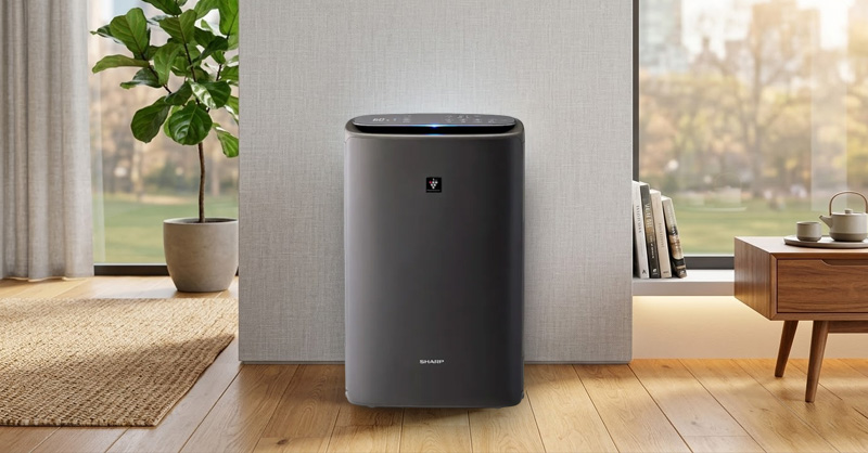 Máy Lọc Không Khí Và Tạo Ẩm Sharp KI-N40V-H 29W có thiết kế hiện đại 
