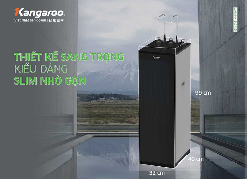 Máy lọc nước Kangaroo có thiết kế thon gọn