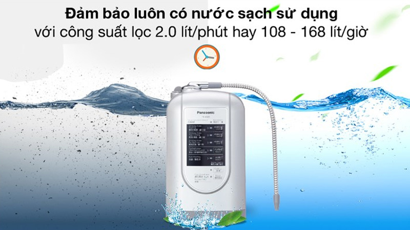 Máy lọc nước Panasonic có tỷ lệ lọc thải 8:2