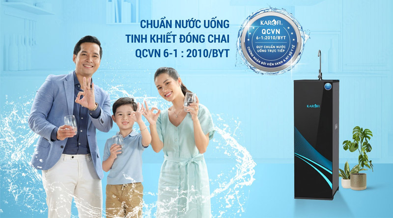 Nước qua máy lọc nước RO đạt chuẩn nước uống tinh khiết
