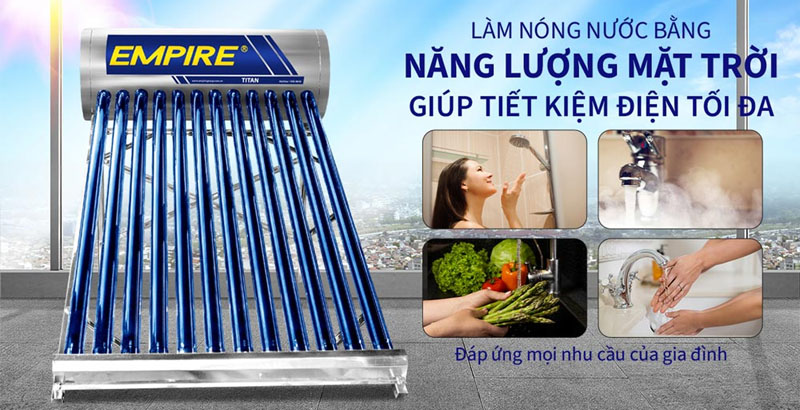 Máy nước nóng năng lượng mặt trời tiết kiệm tối đa điện năng