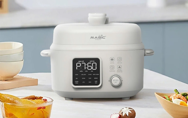 Nồi áp suất điện làm chín thực phẩm nhanh chóng