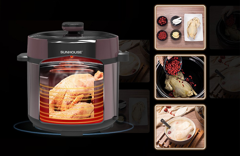 Nồi Áp Suất Điện Đa Năng Sunhouse SHD1657 có kiểu dáng hiện đại 