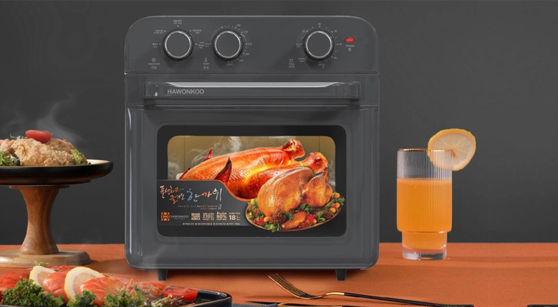 Nồi Chiên Không Dầu Hawonkoo AFH-180-GR có thiết kế hiện đại 