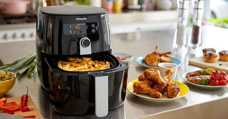 Công suất của nồi chiên không dầu dao động khoảng 800W - 2750W