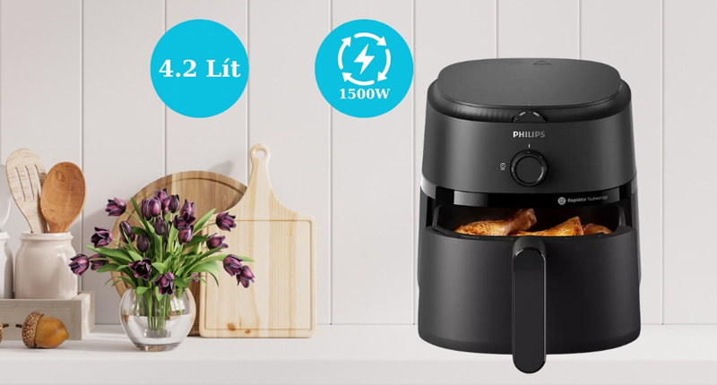 Nên cân nhắc Nồi Chiên Không Dầu Philips NA120/00 4.2 Lít