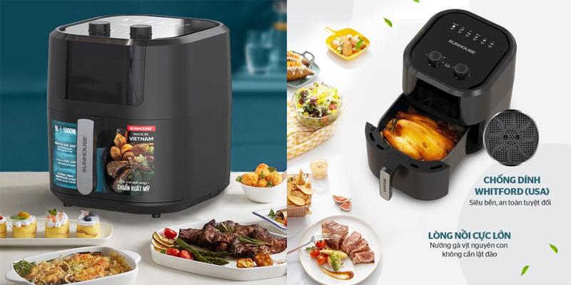 Nồi Chiên Không Dầu Sunhouse SHD4037 có lòng nồi chống dính cao cấp