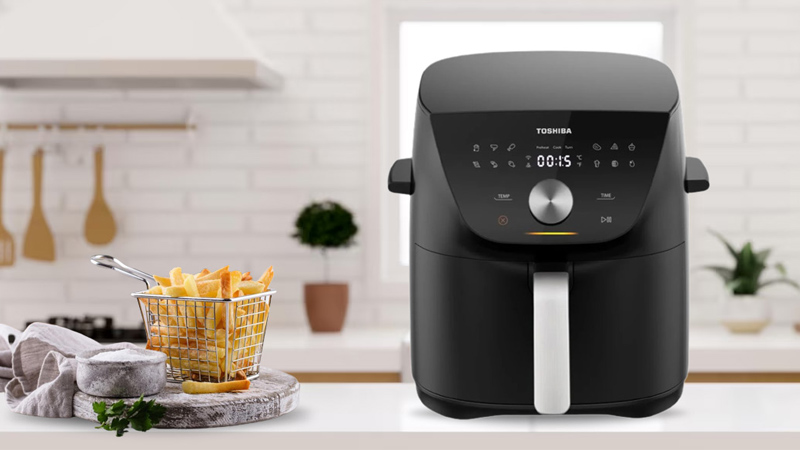 Nồi Chiên Không Dầu Toshiba AF-74CS1SRVN(H) có thiết kế hiện đại