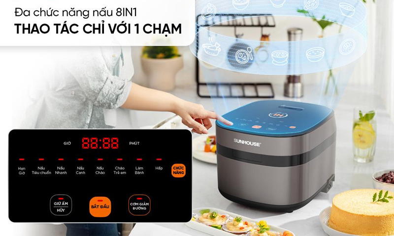 Nồi Cơm Điện Cao Tần Sunhouse SHD8826