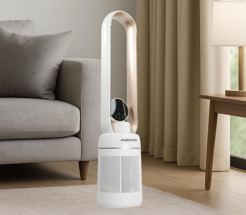 Quạt Không Cánh Simplehome RH-FAW15A01 có thiết kế tối giản