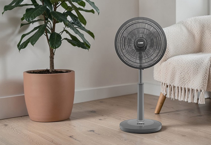 Quạt lửng Mitsubishi Electric R16A-GC CY-GY có tông màu xám đậm