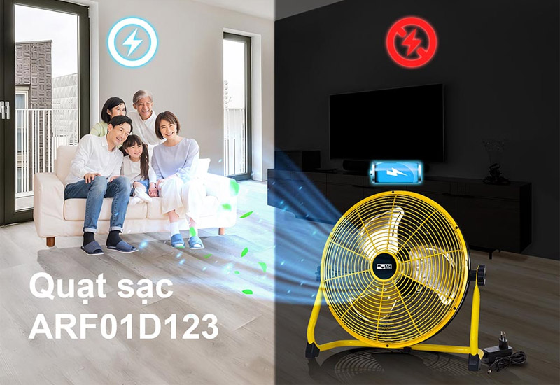 Quạt Sạc 12W AC ARF01D123 có công suất mạnh mẽ