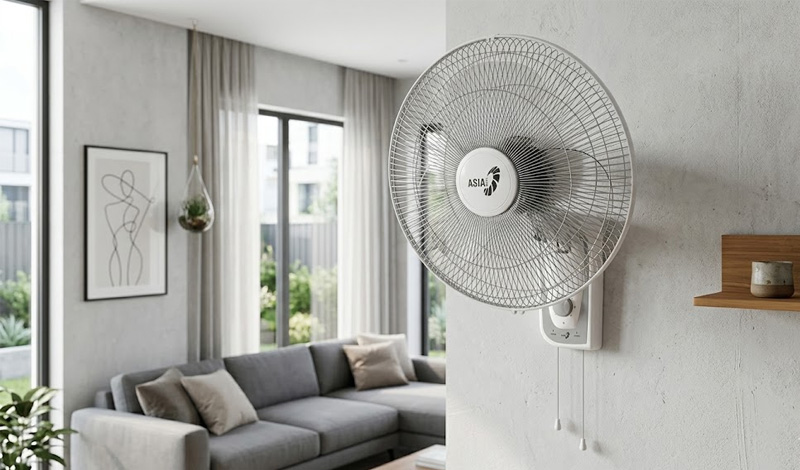 Quạt treo tường mini có cấu tạo bằng vật liệu gọn nhẹ