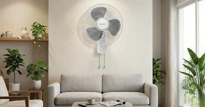 Quạt treo tường phù hợp với không gian có diện tích hạn chế 