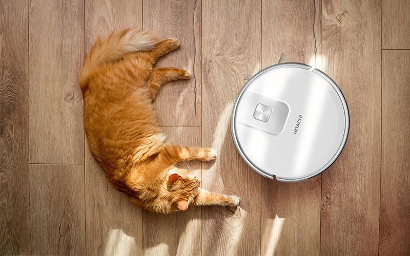Robot Hút Bụi Lau Nhà Hitachi RV-X15N có thiết kế nhỏ gọn 