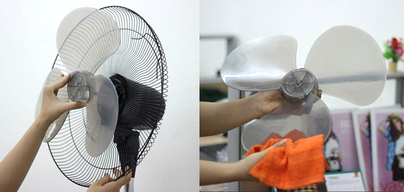 Vệ sinh cánh quạt của quạt phun sương 