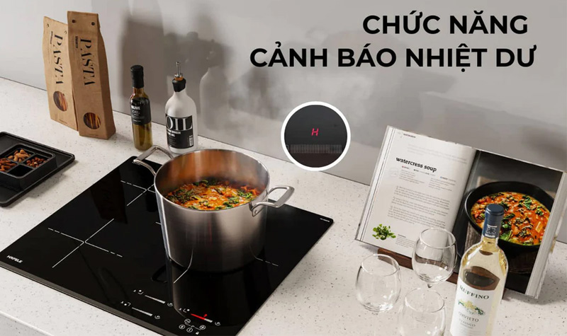 Tính năng cảnh báo nhiệt dư trên bếp từ 