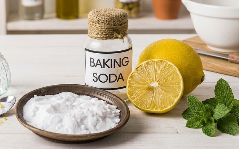 Dùng baking soda làm sạch cặn bẩn dưới đáy bình đun 