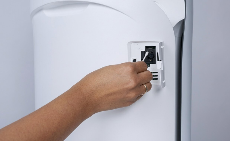 Dùng tăm bông vệ sinh cảm biến bụi